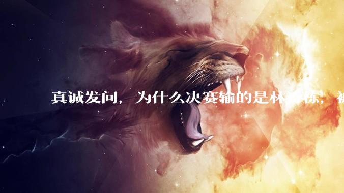 真诚发问，为什么决赛输的是林诗栋，被骂的却是王楚钦？